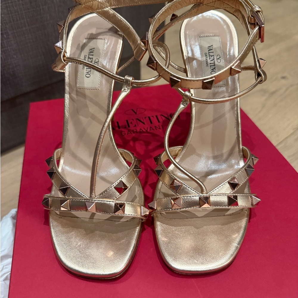 Valentino Women's Rose Gold Strappy Heels
